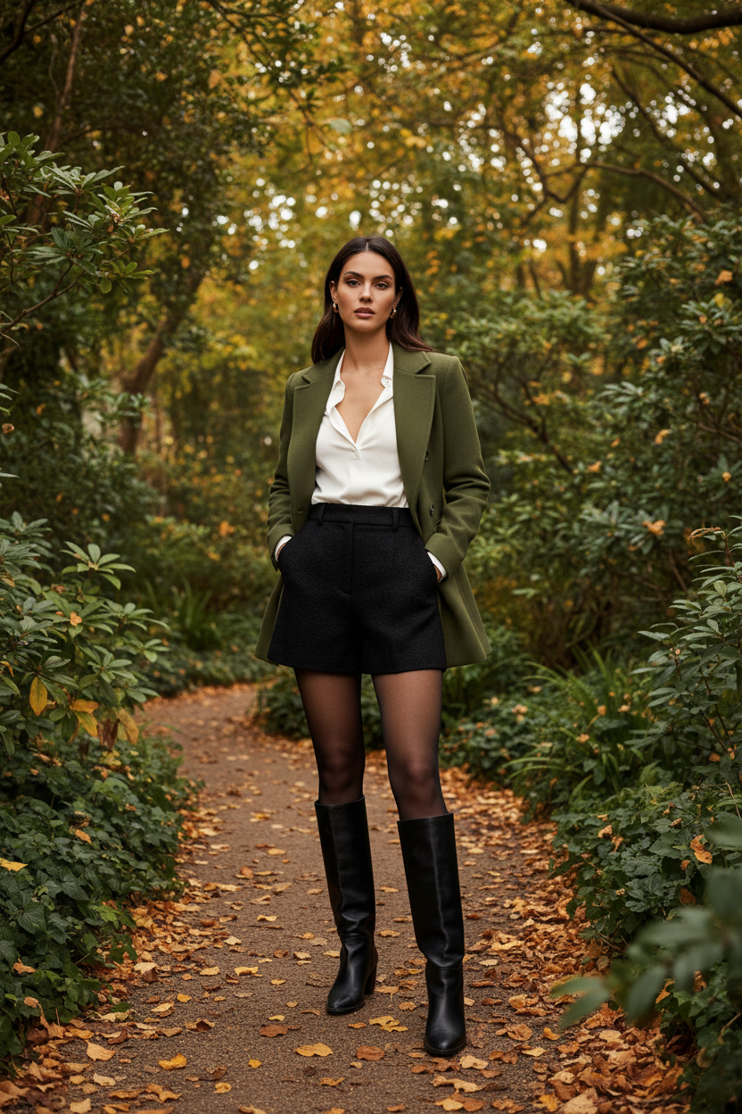 Army Olive Mini Coat - Botanical Garden