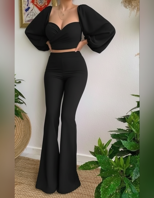 Black Cropped Heart Set