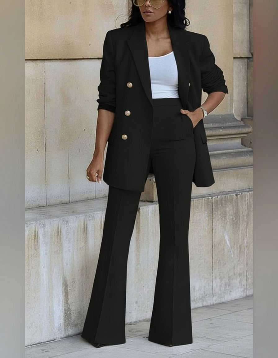 Black Double-Breasted Suit