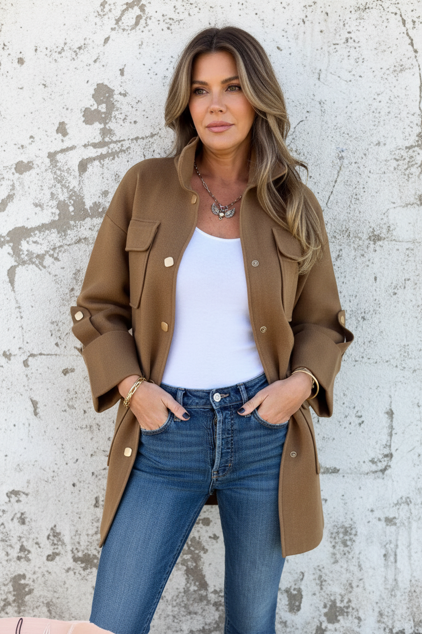 Chocolate Brown Military Jacket