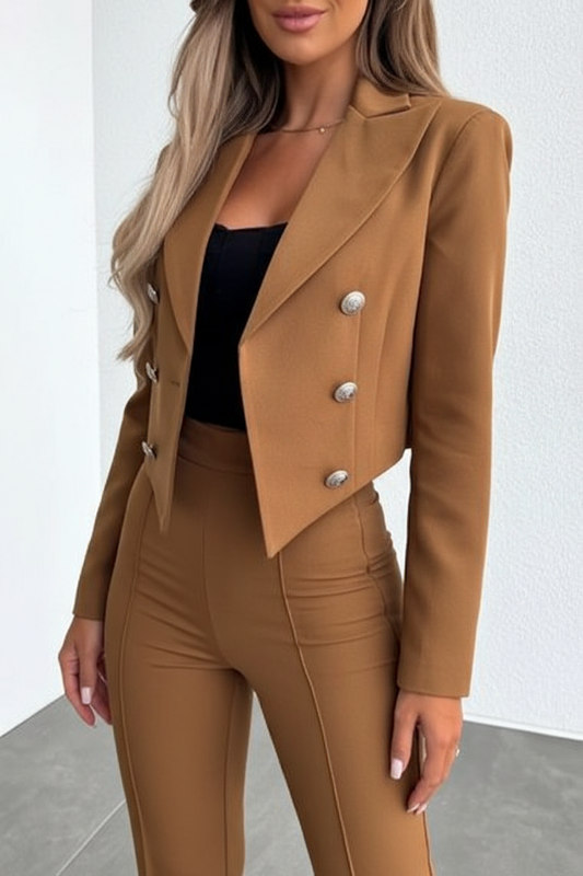 Deep Camel Double-Breasted Suit