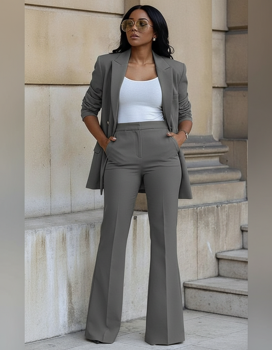 Gray Double-Breasted Suit