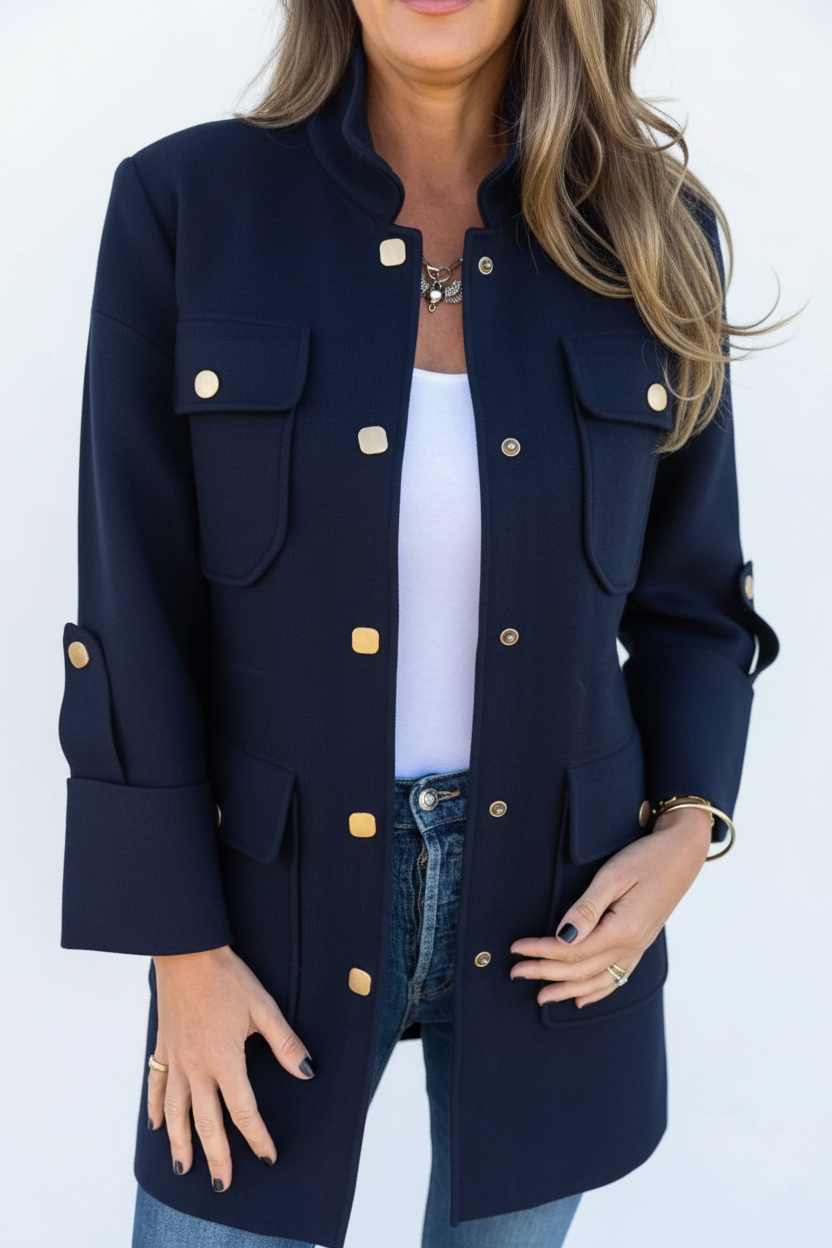 Navy Blue Military Jacket