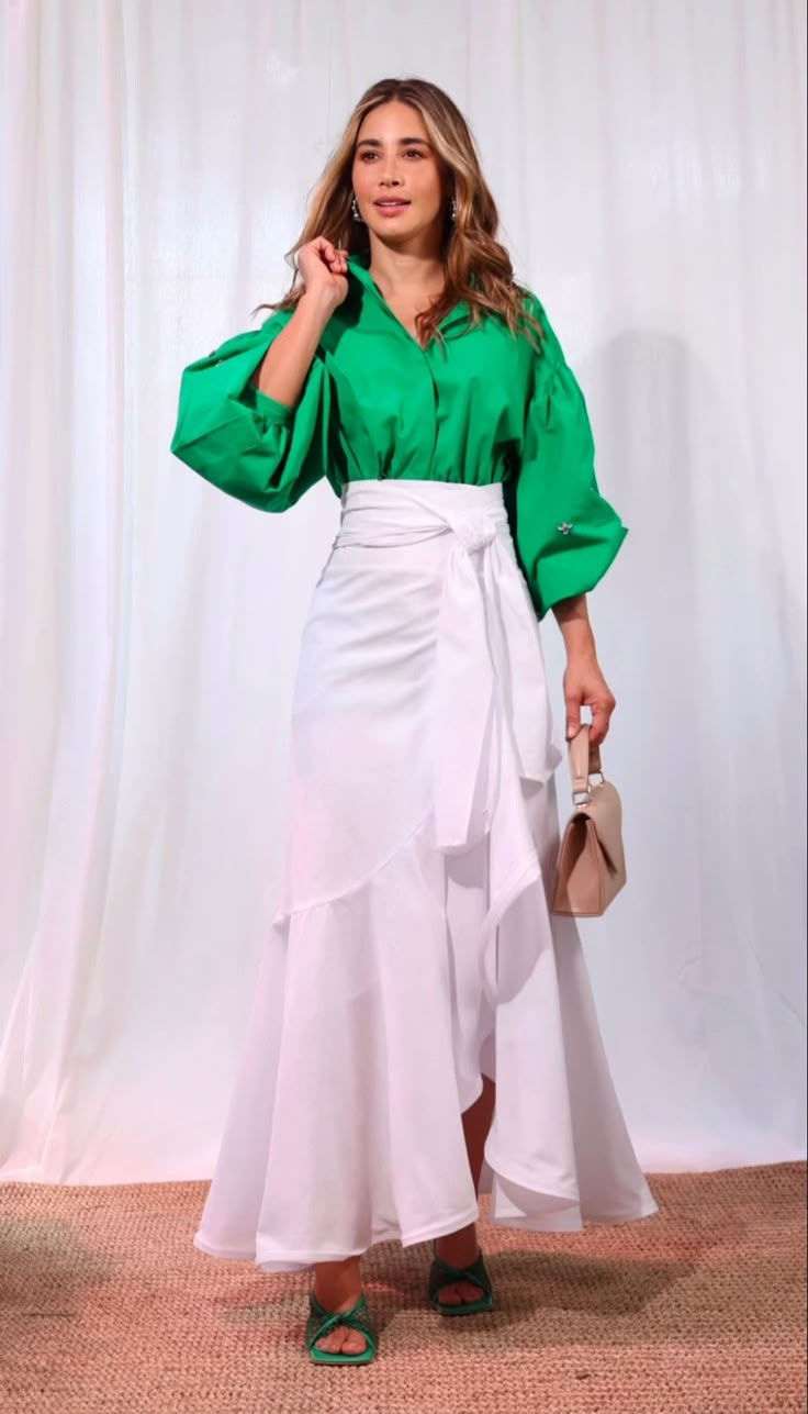 High-Waist Ruffle Maxi Skirt