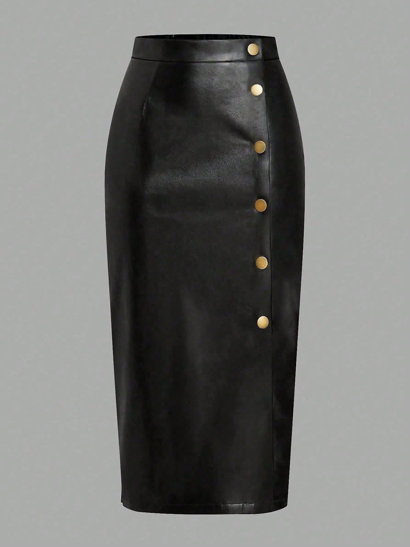 Leather copper capped Skirt