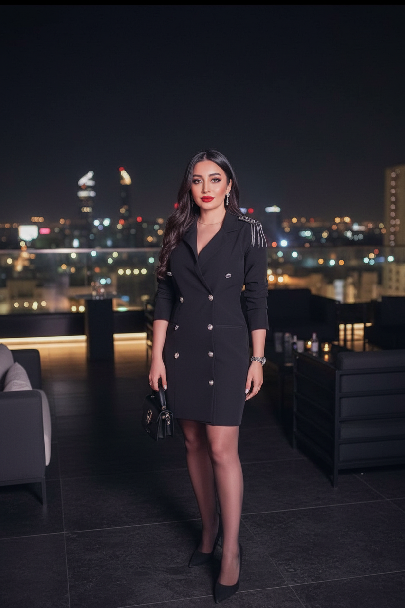 Rooftop Night - Chain Fringe Dress