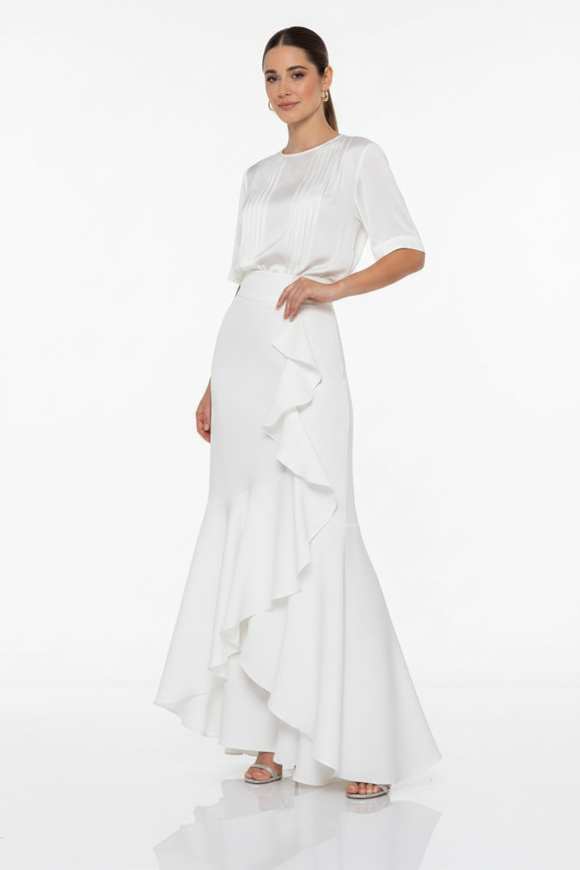 Ruffle Skirt - White